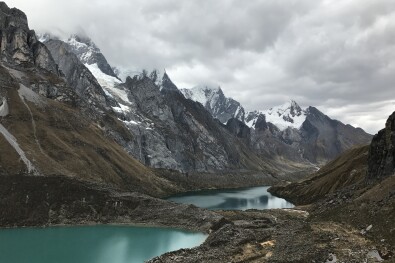 Glacial lakes on Huayhuash trek