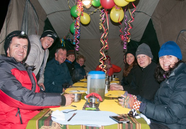 Party in dining tent